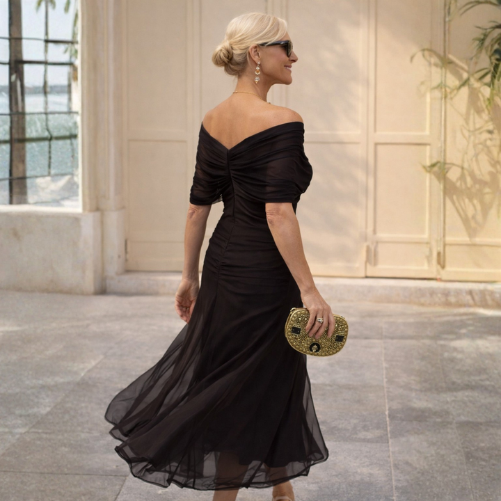 ROSSANA – Elegant Off-Shoulder Maxi Dress