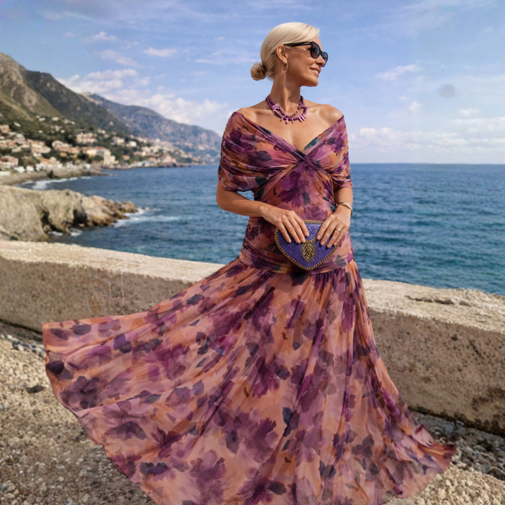 ROSSANA – Elegant Off-Shoulder Maxi Dress