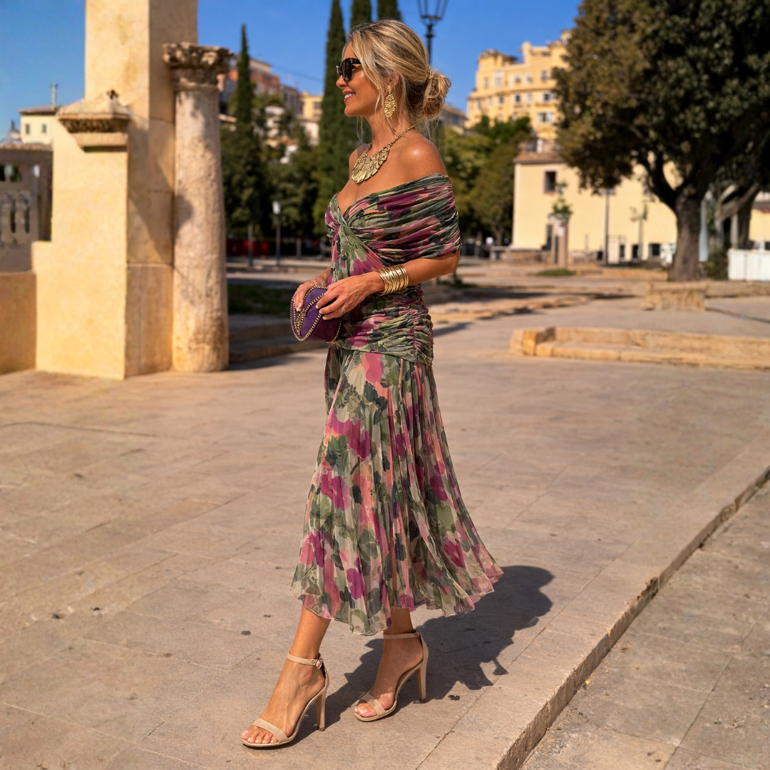 ROSSANA – Elegant Off-Shoulder Maxi Dress